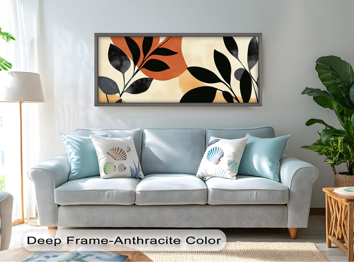 Earth-Tone Botanical Silhouette – Modern Boho Oil Painting