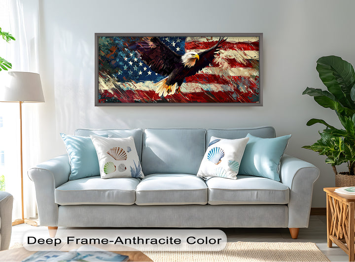 Soaring Freedom – Patriotic Eagle Oil Painting