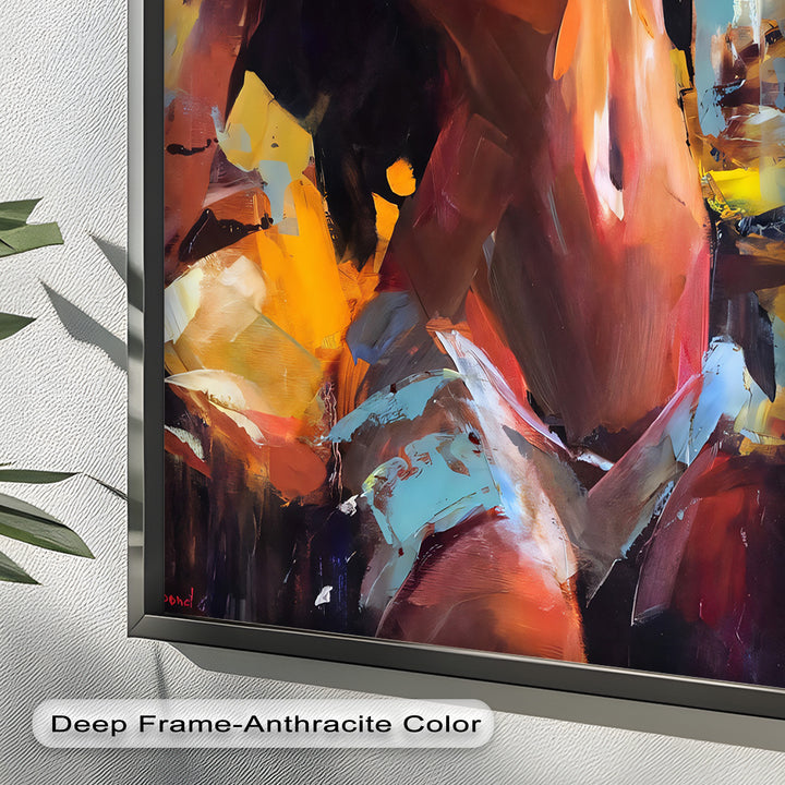 Ember Silhouette – Bold Abstract Nude Oil Painting