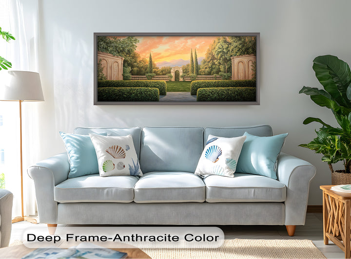 Sunset Garden Gateway – Classical Landscape Oil Painting