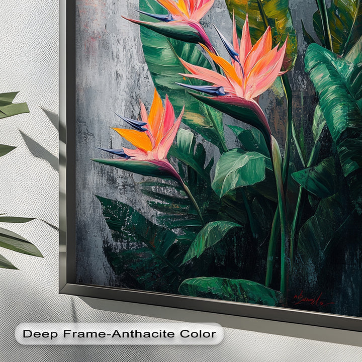 Tropical Flame – Bird of Paradise Botanical Oil Painting