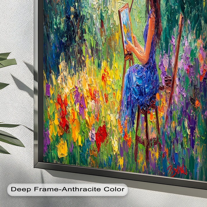 Colorful Garden Scene – Impressionist Oil Painting