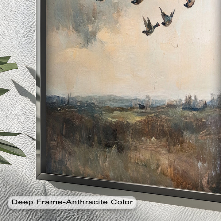 Flight Over the Marshlands – Ducks in Motion Oil Painting