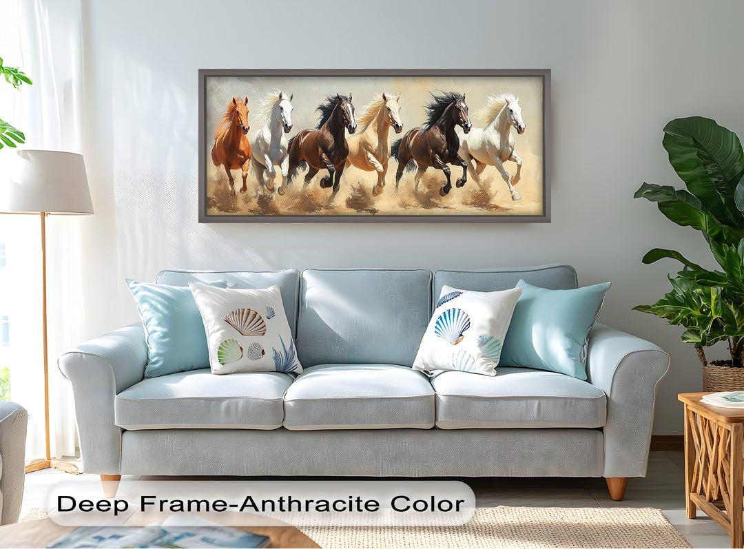 Thundering Harmony – Multicolor Horses Oil Painting