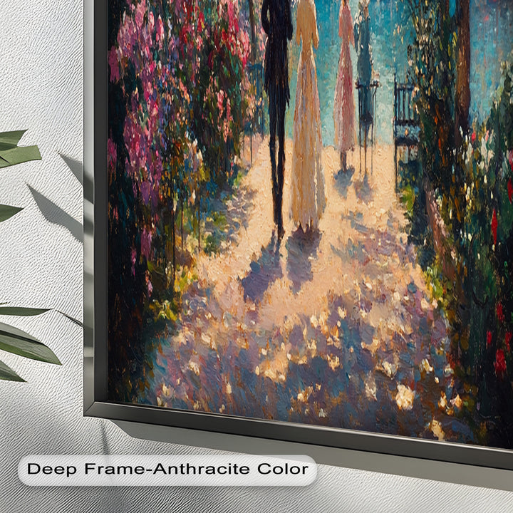 Springtime Promenade – Romantic Garden Path Impressionist Oil Painting