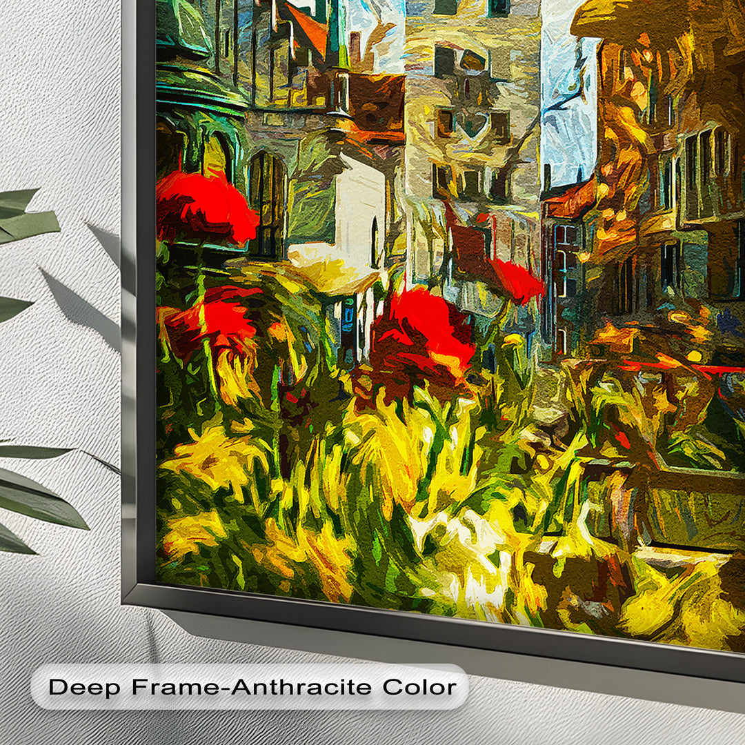 Sunlit Cathedral Square – Vibrant European Cityscape Picasso Oil Painting