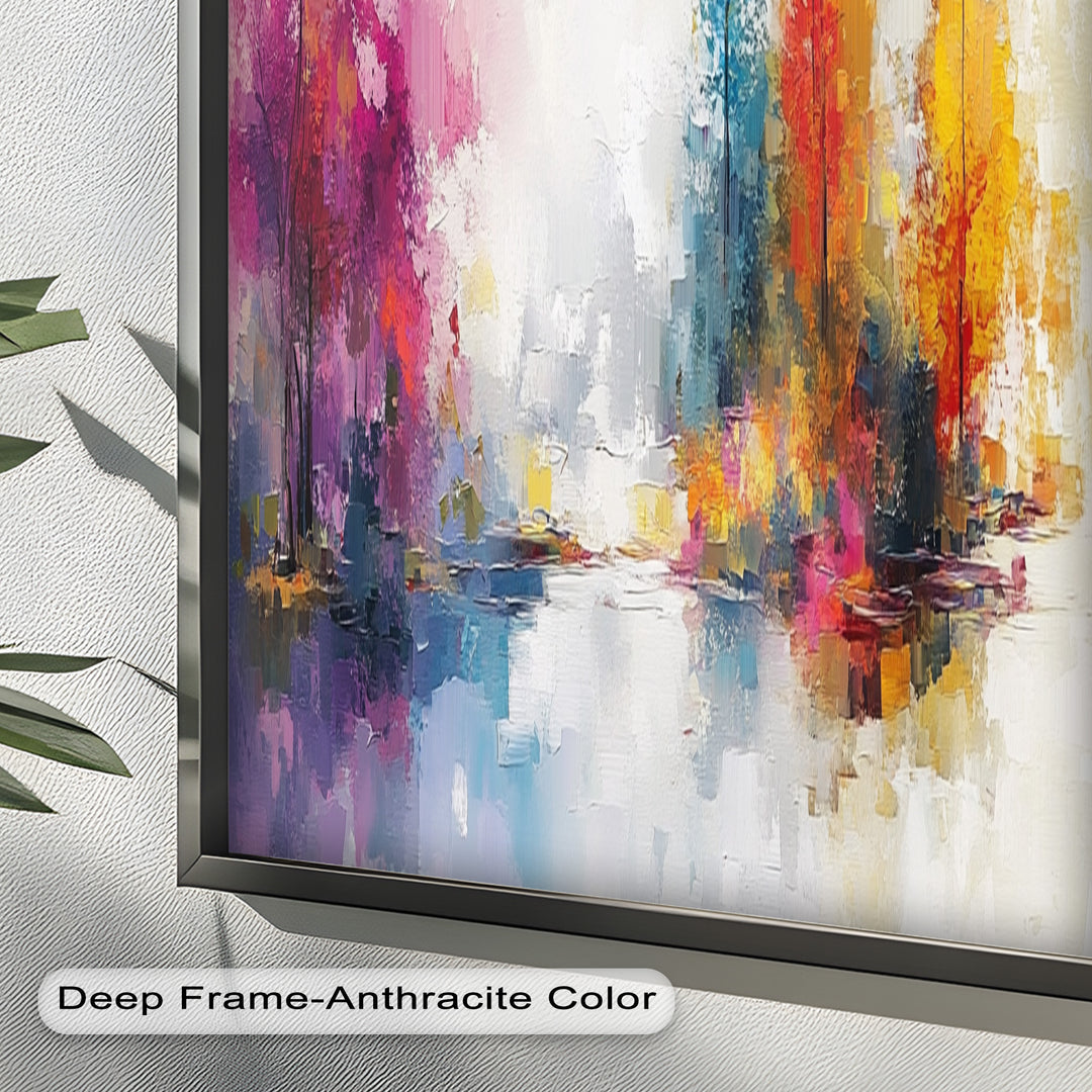 Brush Stroke Abstract Modern Art – Framed Contemporary Oil Painting