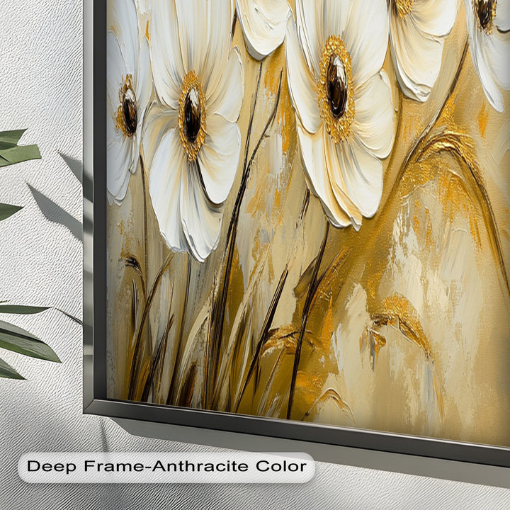 Golden Petals Elegance – Floral Oil Paintings