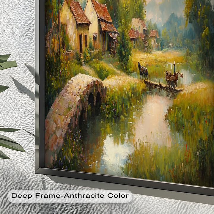 Landscape in Autumn – Serene Countryside Oil Painting