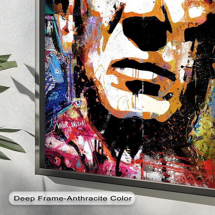 Abstract Urban Face Portrait Wall Art – Pop Art Oil Painting