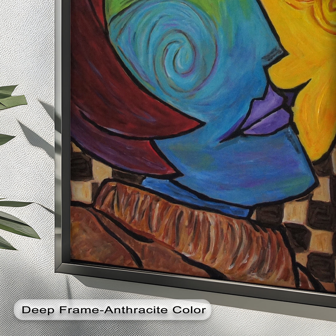 Dual Emotions – Vibrant Abstract Portrait Picasso Oil Painting