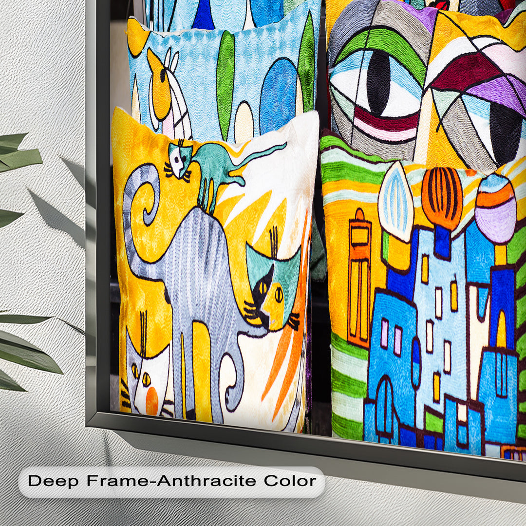 Colorful Cubist Cat & Face Pillows – Picasso Oil Painting