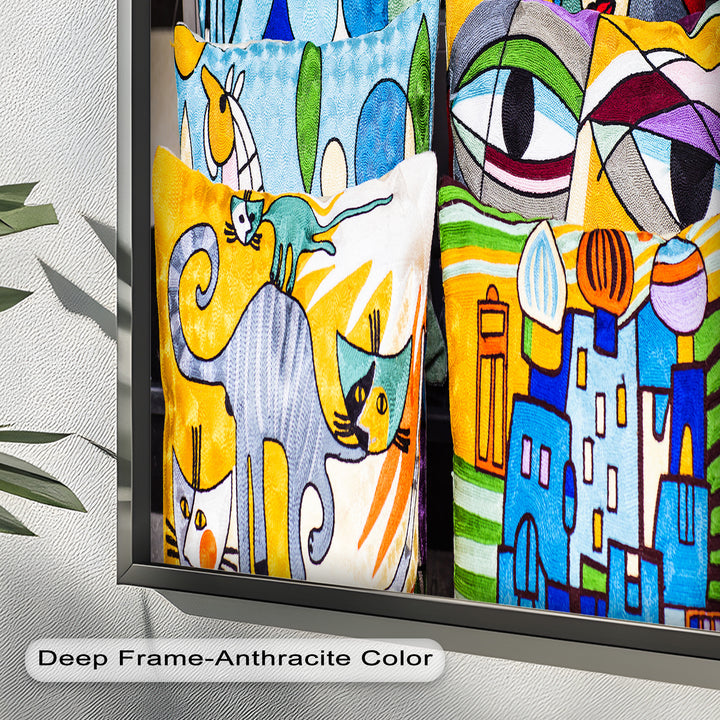 Colorful Cubist Cat & Face Pillows – Picasso Oil Painting
