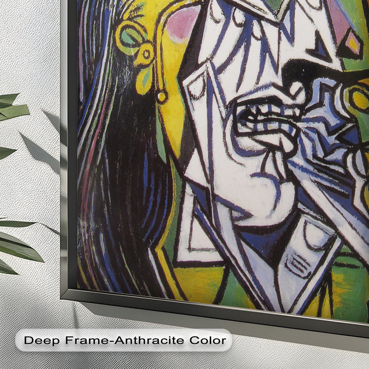 Woman in Anguish – Expressive Cubist Portrait Picasso Oil Painting