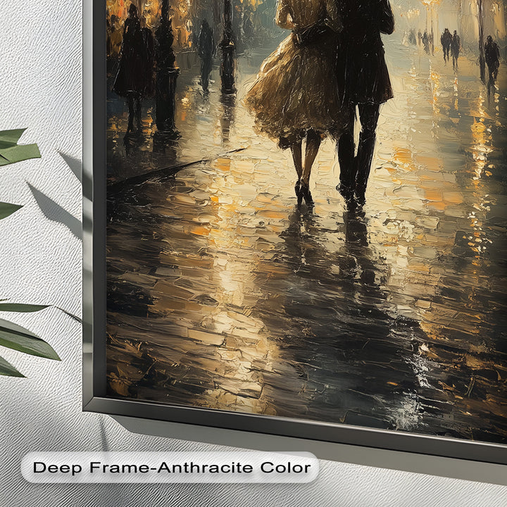 Romantic Couple in Evening Light - Love Oil Painting