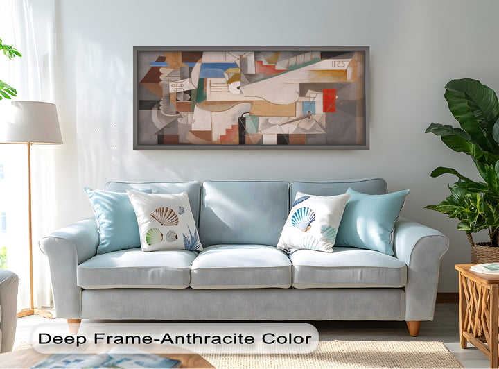 Geometric Cubist Composition Wall Art – Abstract Oil Painting