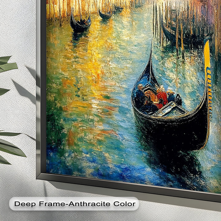 Venice Gondola Scene - Impressionist Oil Painting