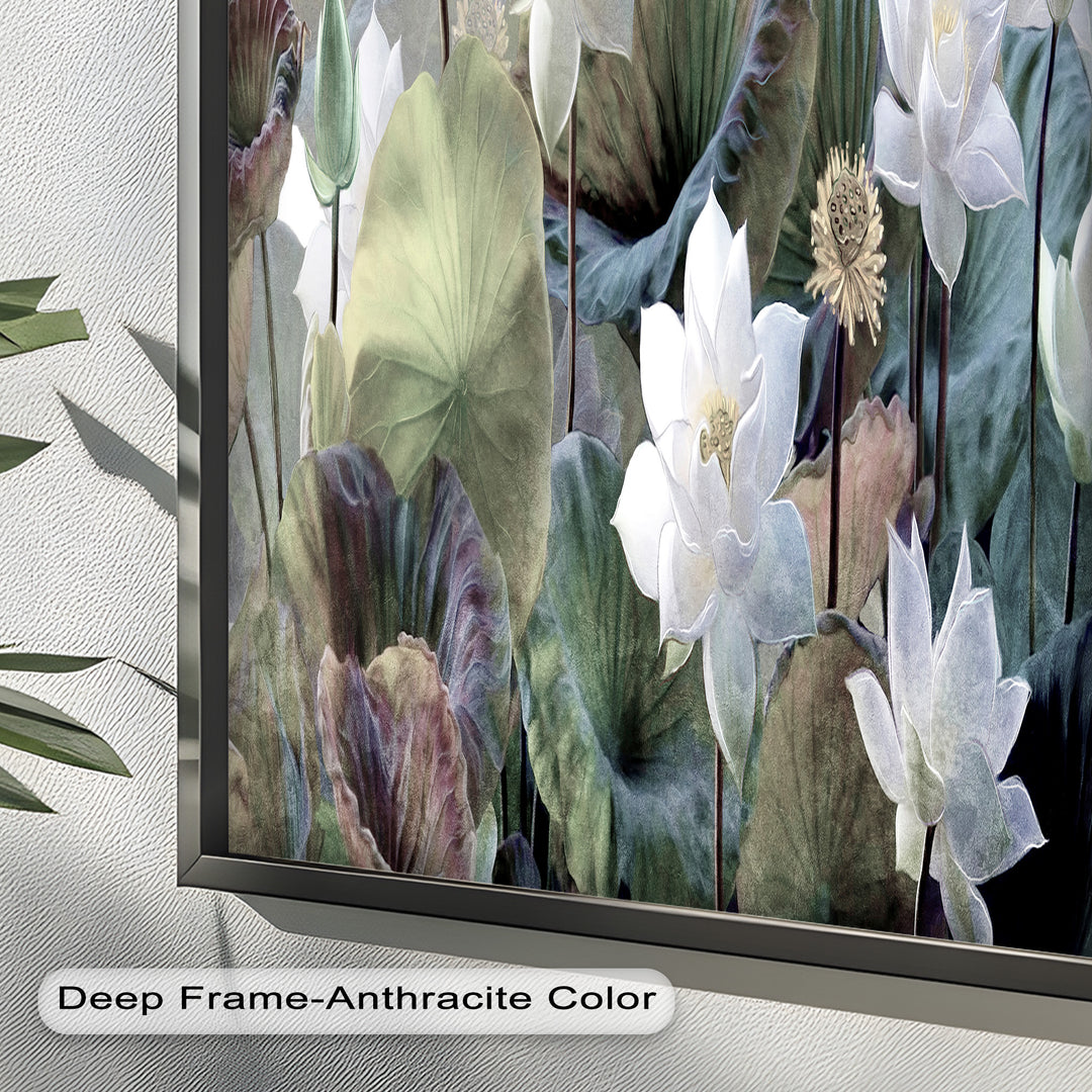 Lotus Flower Botanical – Elegant Floral Oil Painting