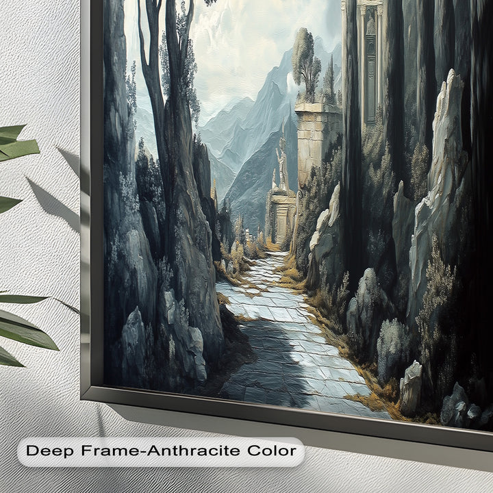 Ancient Pathway to the Temple – Dramatic Classical Landscape Oil Painting