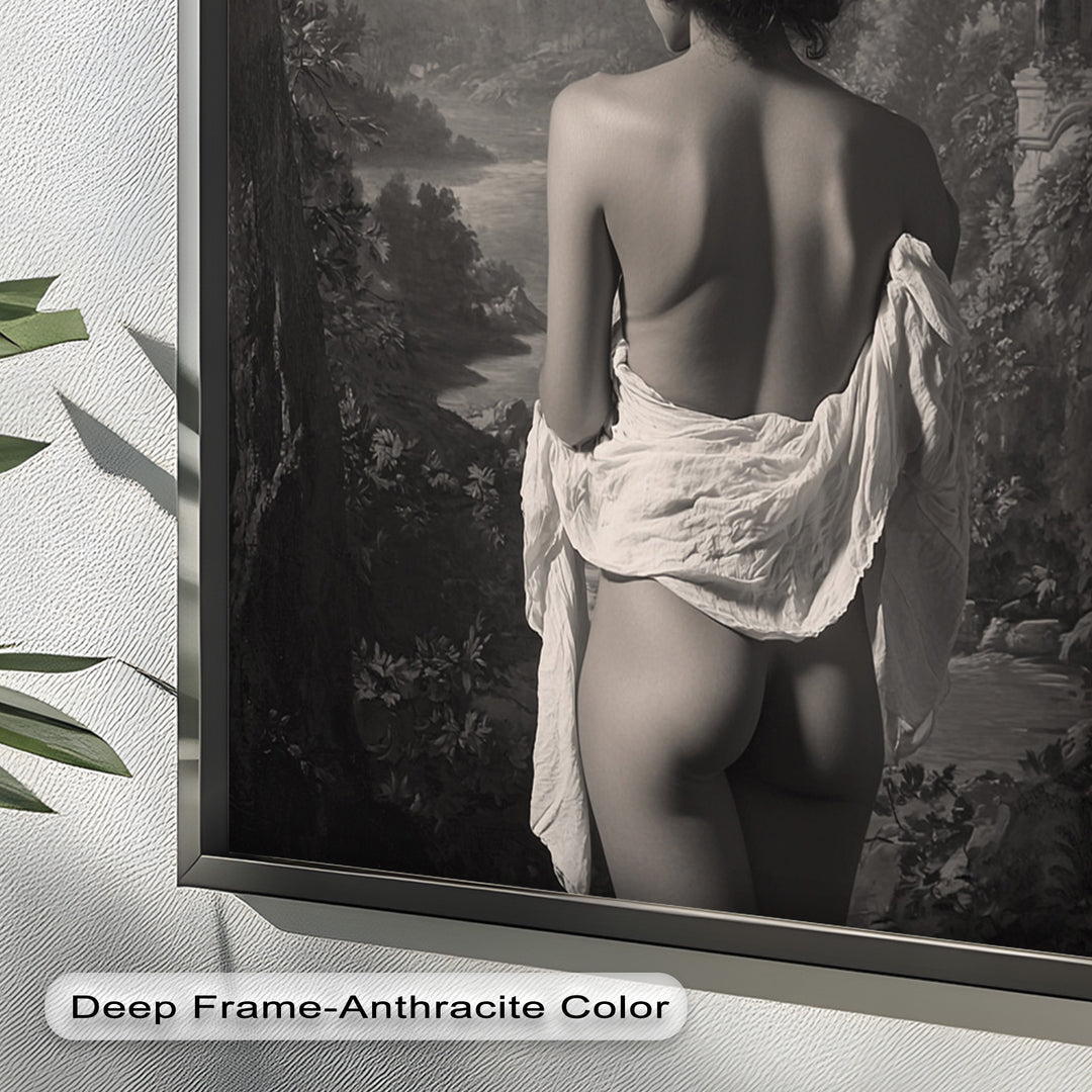 Silent Reverie – Classical Nude in Monochrome Oil Painting