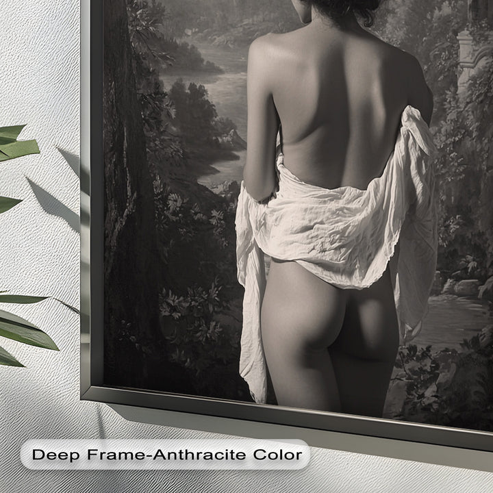 Silent Reverie – Classical Nude in Monochrome Oil Painting