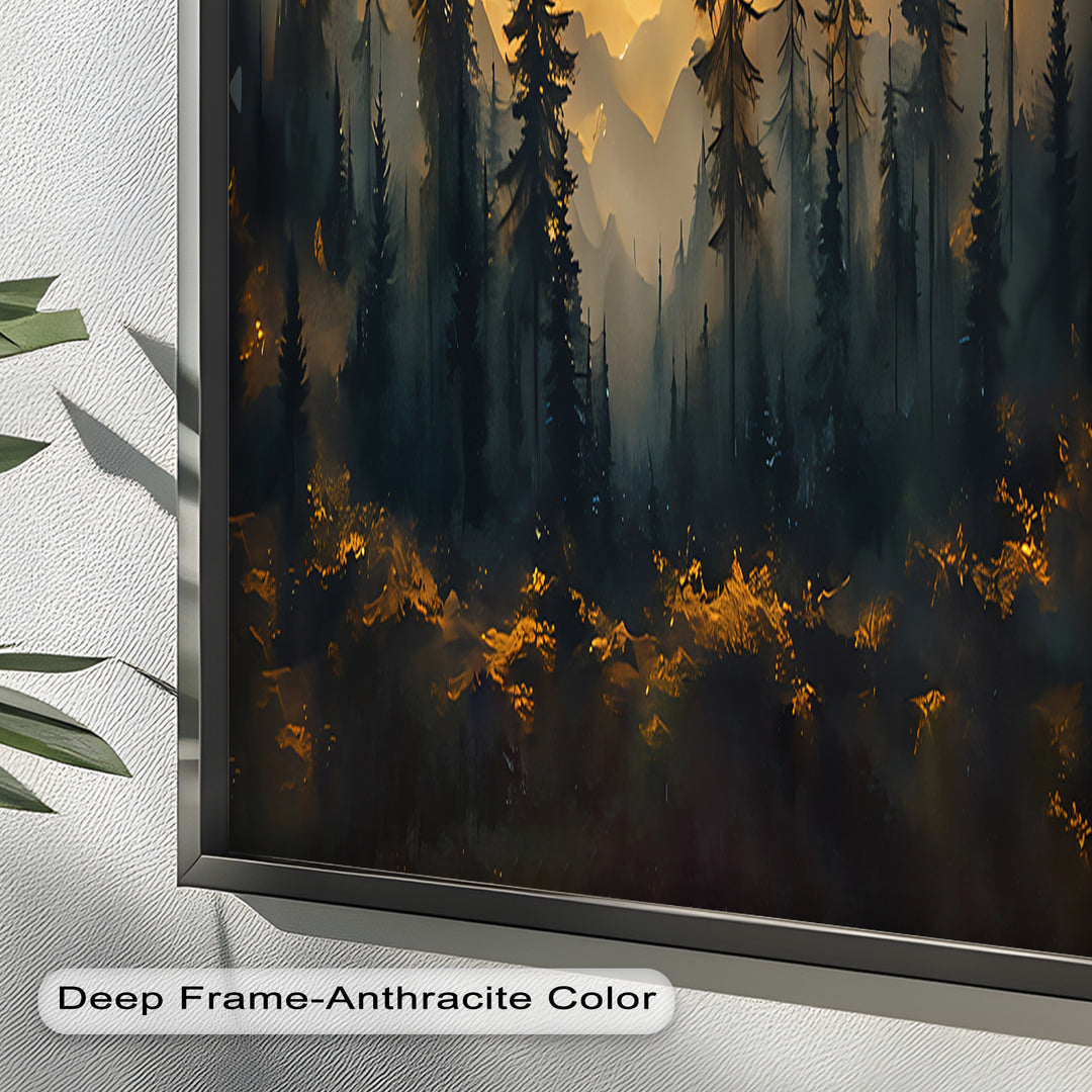 Sunset Pine Forest - Landscape Oil Painting
