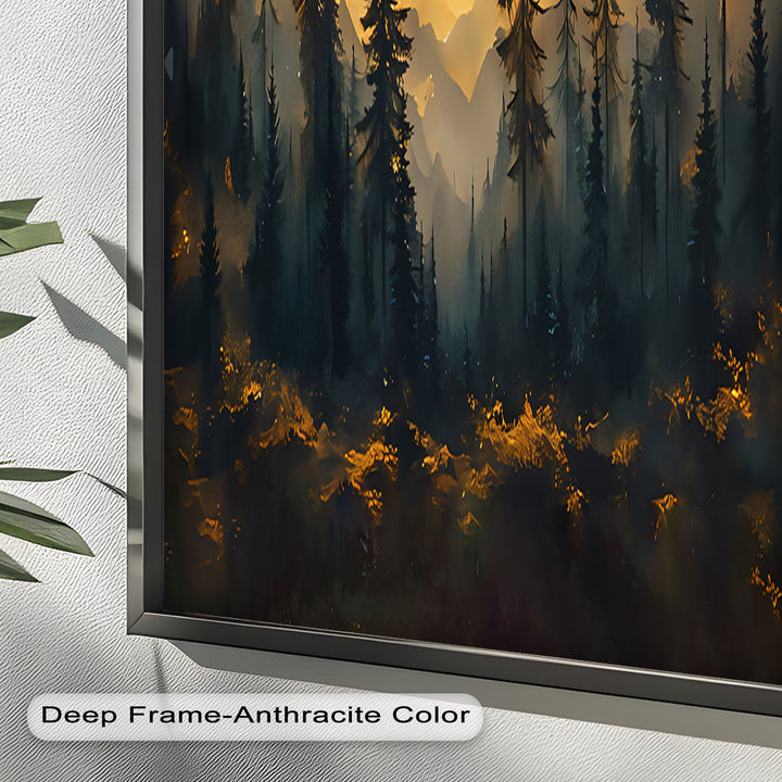 Sunset Pine Forest - Landscape Oil Painting