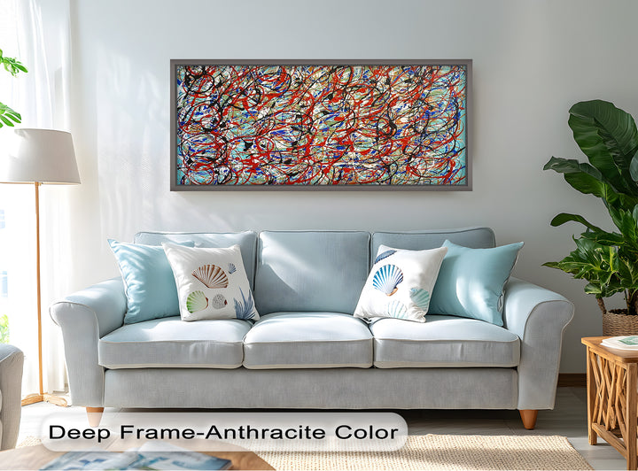Energetic Action Painting Wall Art – Abstract Oil Painting