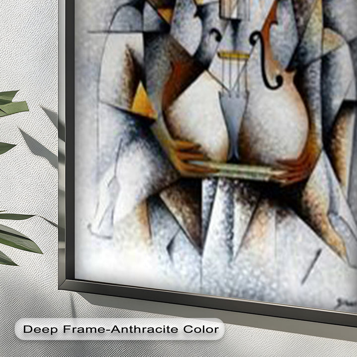 Cubist Harmony – Abstract Nude with Violin Motif Picasso Oil Painting