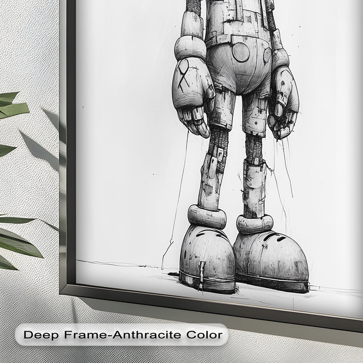 Timber Companion – Monochrome KAWS Oil Painting