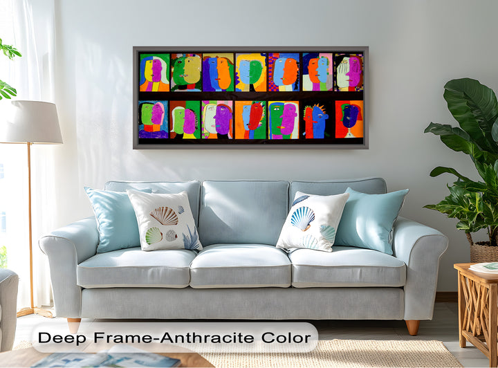 Pop Cubist Faces Wall Art – Abstract Oil Painting