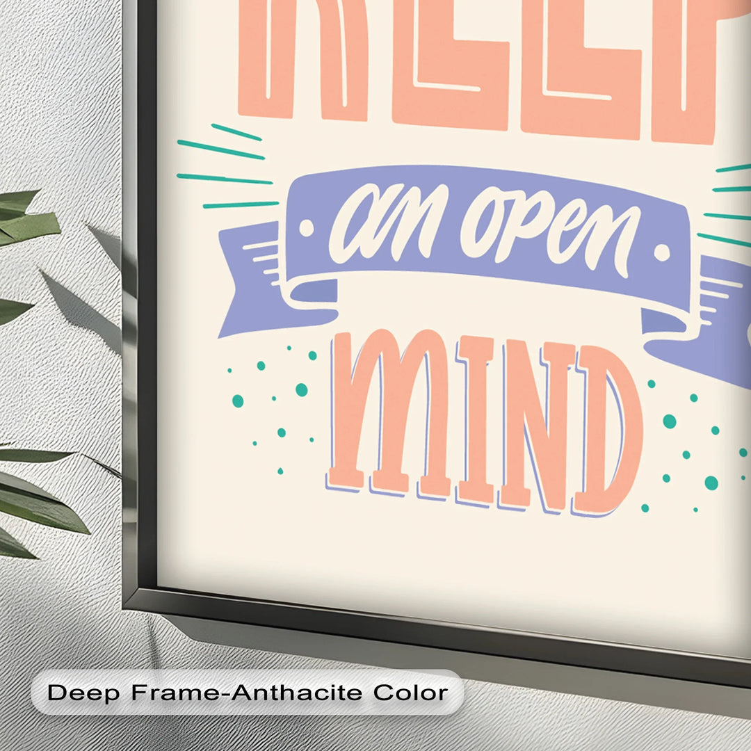 Always Keep an Open Mind – Pastel Typography Oil Painting - MyPhotoStation