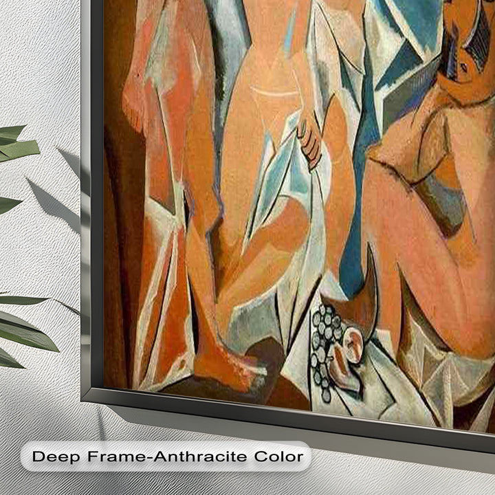 Echoes of Les Demoiselles – Picasso-Inspired Cubist Nude Figures Oil Painting