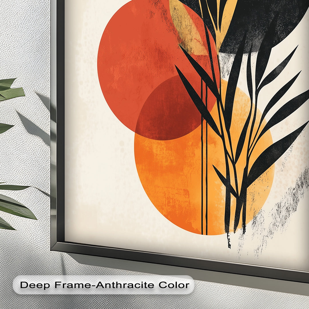 Golden Dusk – Modernes abstraktes botanisches Ölgemälde