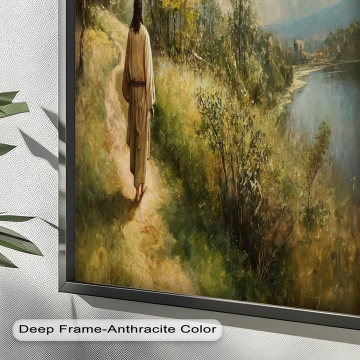 Jesus Walking on Path – Religious Oil Painting