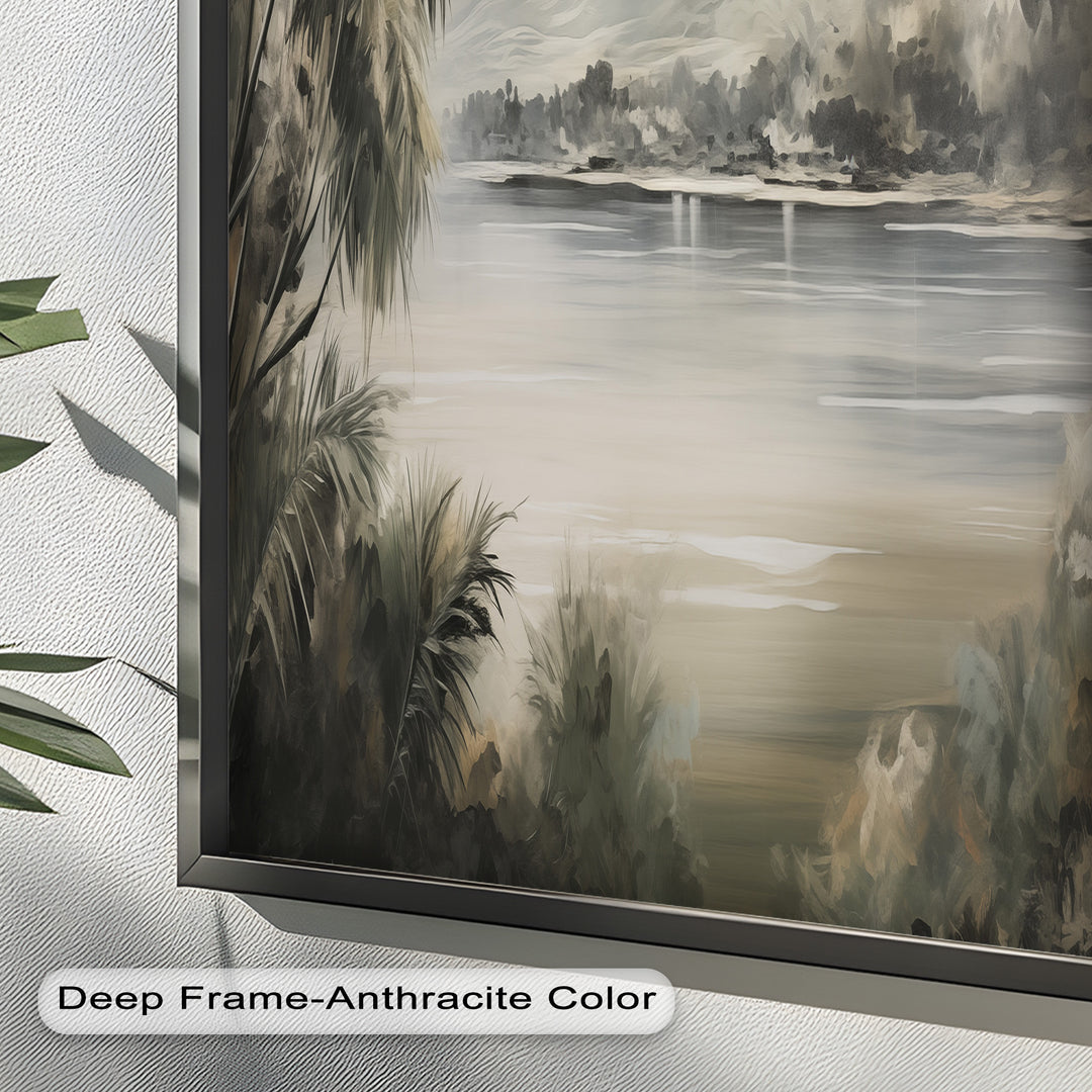 Tropische Flusslandschaft Wandkunst – Naturölgemälde