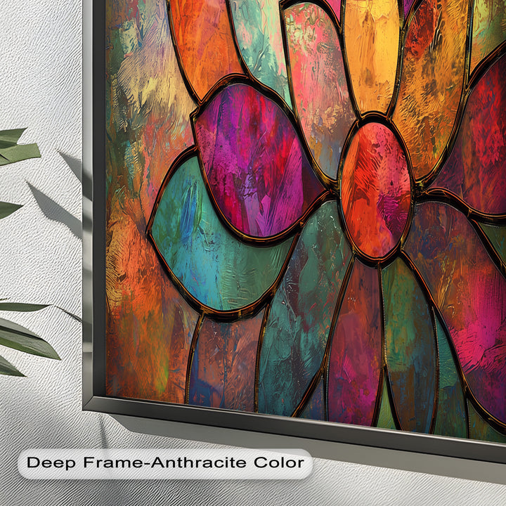 Stained Flower – Framed Oil Painting