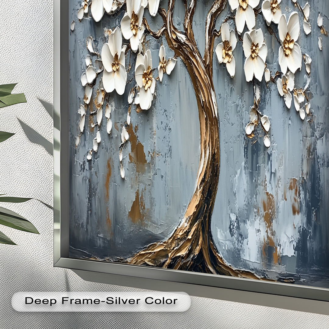 Golden Blossom Tree – Floral Oil Painting