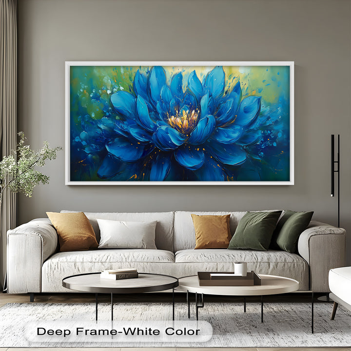 Golden-Centered Lotus in Bloom - Flower Oil Painting