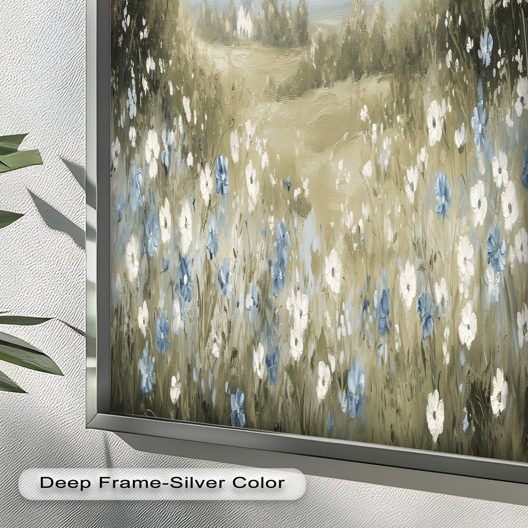 Wildflower Field Wall Art – Landscape Oil Painting
