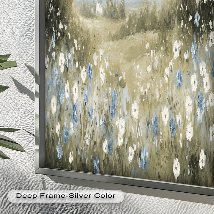 Wildflower Field Wall Art – Landscape Oil Painting