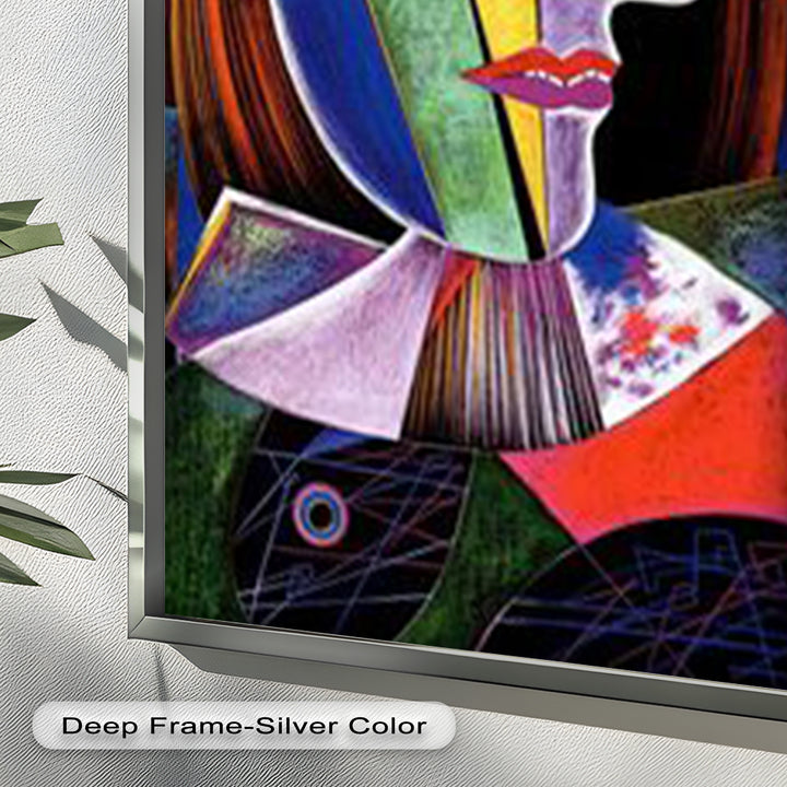 Vibrant Woman with a Flower Hat – Picasso Oil Painting
