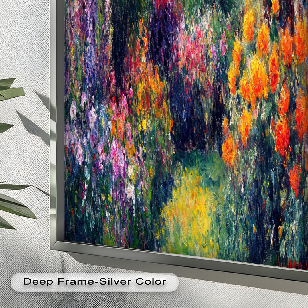 Sunlit Garden in Full Bloom – Impressionist Floral Oil Painting