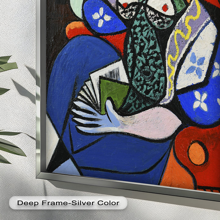 Woman with a Book – Cubist Interior Portrait Picasso Oil Painting
