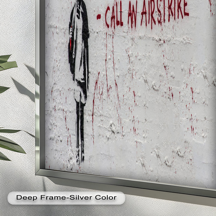 Call an Airstrike – Provocative Banksy Oil Painting