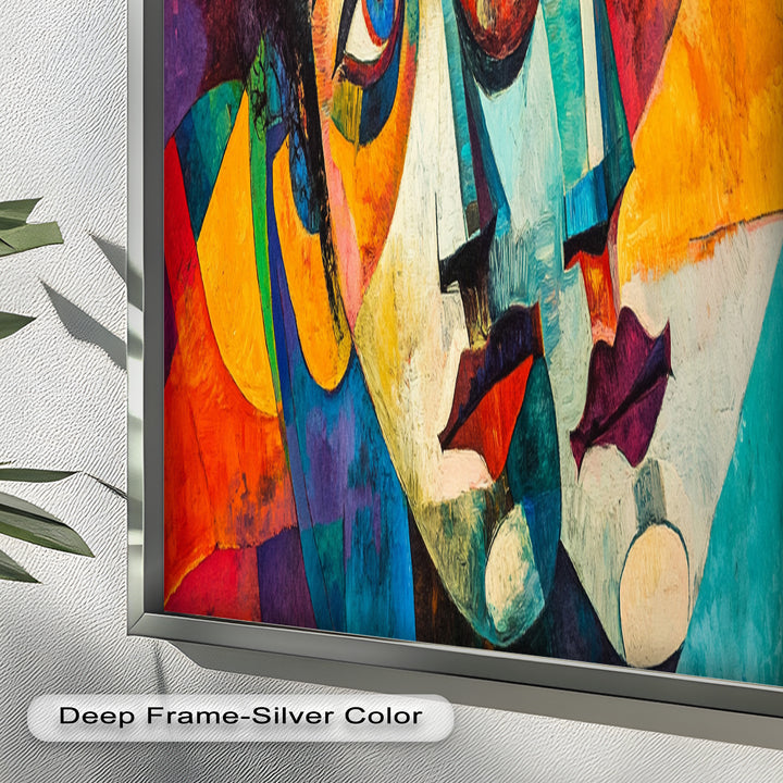 Entwined Visions Oil Painting – Fauvist Dual-Face Expressionism