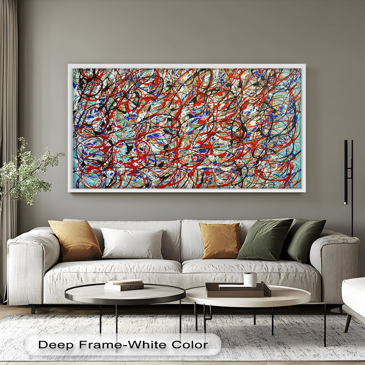 Energetic Action Painting Wall Art – Abstract Oil Painting