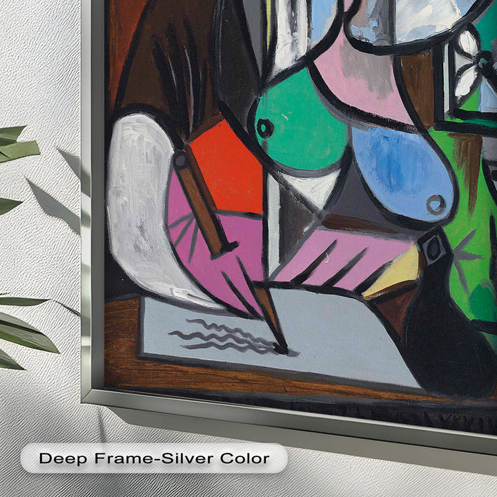 Dreaming Scribe – Woman Writing by the Window Picasso Oil Painting