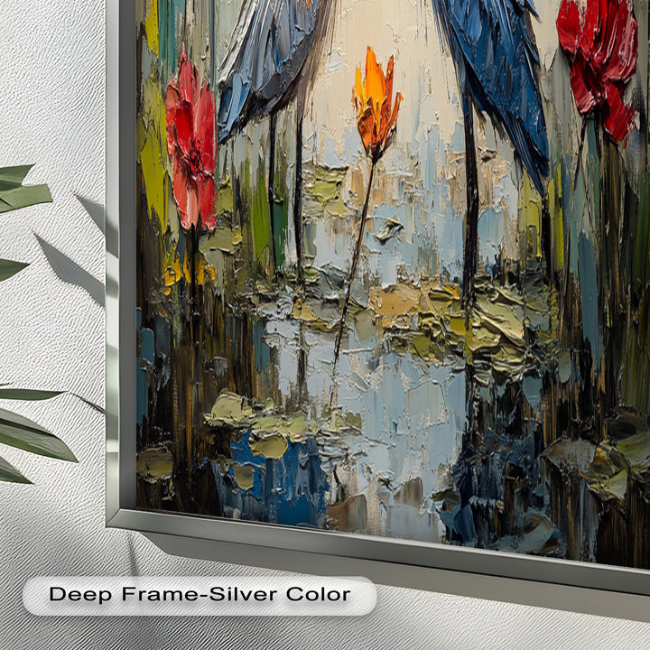Pair of Herons – Animal Oil Painting