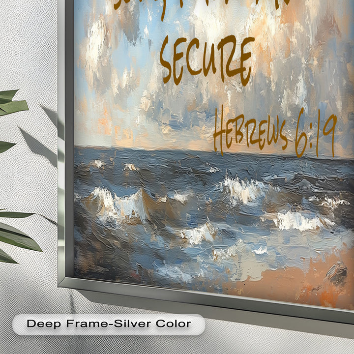 Hebrews 6:19 Bible Verse Oil Painting – Anchor of Hope Wall Art